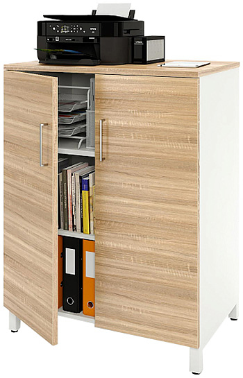 Шкаф для документов ZAMM 3 полки, 2 двери МК 600 90х60х120 см фасад дуб Бардолино, корпус белый