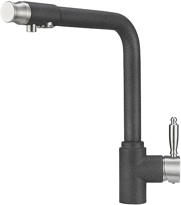 Смеситель для кухни Granula GR-2301 с краном для питьевой воды, графит