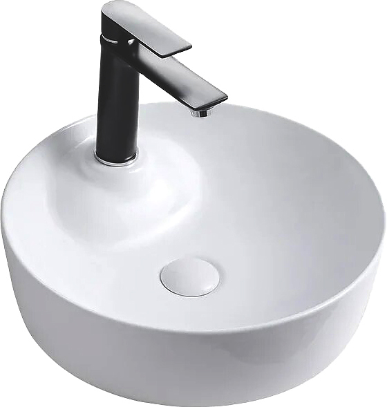Раковина накладная Mira MR-4545 45х45 см, с отв. под смеситель, керамика