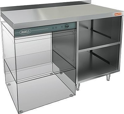 Стол под посудомоечную машину HICOLD НБМСЗОКП-12/5БЛ c левым крылом и бортом