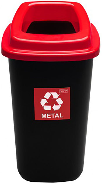 Контейнер для мусора PLAFOR Sort Bin 90 л черный, красный