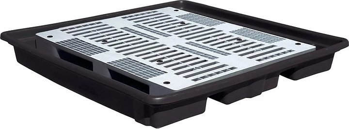 Поддон для отходов ТАРА.РУ ППдО 1601-1210Р с перфорированным паллетом черный