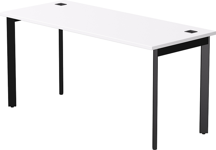 Стол офисный Everprof EVO 1580х670х755 мм (ЛДСП / металл) опоры 45гр, белый / черный