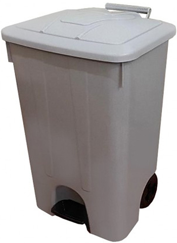 Контейнер для мусора TELKAR 50040 85 л серый металлик