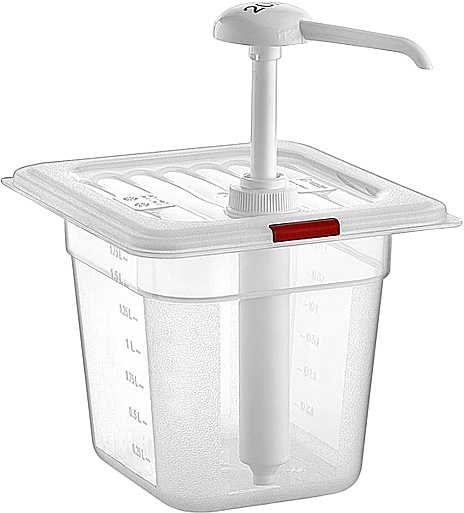 Диспенсер для соуса Gastroplast GDK-02 2 л с дозатором 25 мл (полипропилен) красный