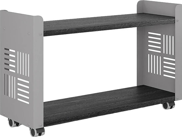 Стеллаж мобильный КОБОР SМ2-90/30 aluminum/wood