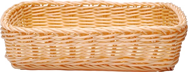 Корзина плетеная для хлеба MGprof 69554 24,5х17 см h=6 см (полиротанг) прямоугольная бежевая