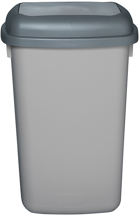 Контейнер для мусора PLAFOR Quatro 28 л серебряный