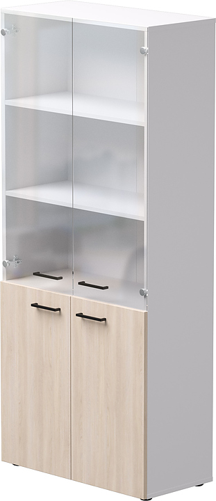 Шкаф для документов Everprof EVO комбинированный, белый, дуб Соната