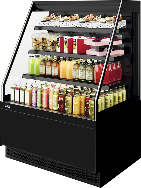 Витрина кондитерская Chilz VETE II KUB OF 130 черный муар, металлик