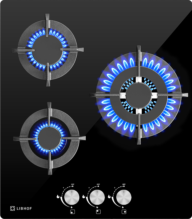 Варочная панель газовая Libhof IS-453 black (закаленное стекло) черная