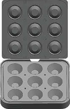 Форма для тарталетницы Kocateq DHTartmatic Plate 65 (круглые, верхний Ø 67,5 мм, нижний Ø 40 мм, 9 шт.)