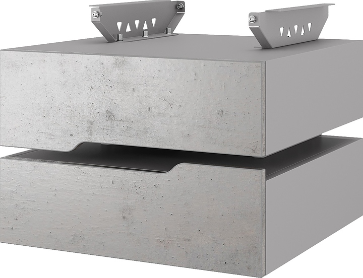 Тумба подвесная КОБОР T-2 aluminum/chicago