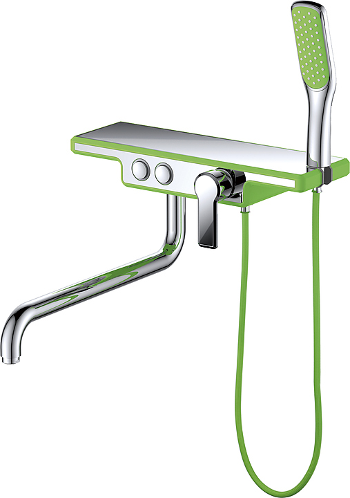 Смеситель для ванны с душем D&K Berlin Humboldt DA1443312 зеленый, хром