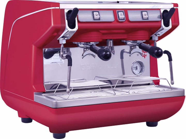 Кофемашина Nuova Simonelli Appia Life Compact 2 Gr S красная, высокие группы, экономайзер, полуавтомат