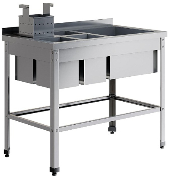 Ванна моечная для яиц Restoinox ВМСЯ-1/5-Б-ЭЦ+ВМС-1/5-Б-ЭЦ (каркас оцинкованный)