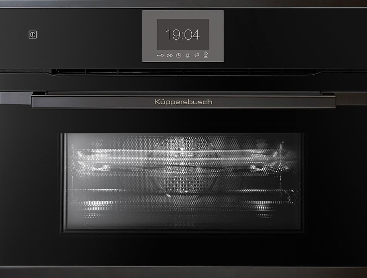 Духовой шкаф с микроволнами Kuppersbusch CBM 6550.0 S6  Black Steel 3400 Вт 43 л 595х559х454 мм черный