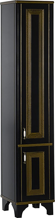 Шкаф-пенал Aquanet Валенса 40 черный краколет/золото