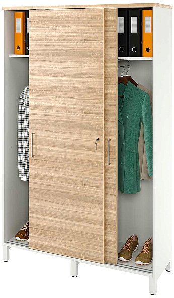 Локер ZAMM 2 штанги МК 414 120х41,4х190 см фасад дуб Бардолино, корпус белый