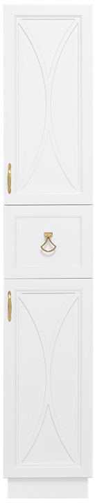 Шкаф-пенал Misty Амбра-35 35х200 см, правый, белый