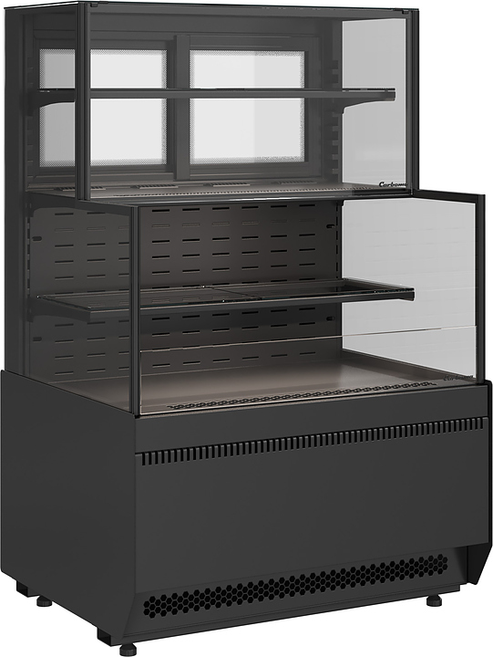 Витрина кондитерская комбинированная Carboma KC70 VV/VV 0,9-2-1 Standard боковина ступенька версия 2.0 (9005)