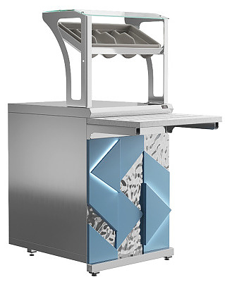 Прилавок для приборов и подносов Luxstahl ПП (С)-600 Premium Iceberg (Айсберг)