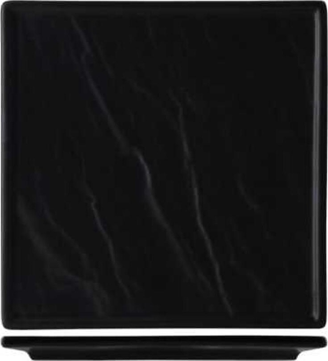 Блюдо сервировочное P.L. Proff Cuisine Black Classic&Gold F2934-8.5BY Relief Black 22х22 см (фарфор) черное