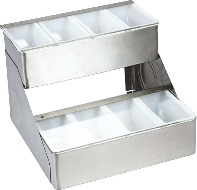 Контейнер для сыпучих продуктов P.L. Proff Cuisine CD2TQ12 45х30,5х22,5 см (нерж. сталь) 2-ярусный, 8 емкостей