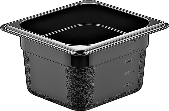 Гастроемкость Gastroplast GNPP-16100/B GN 1/6-100 (176х162х100) 1,25 л полипропилен черная