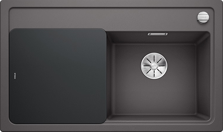 Кухонная мойка Blanco Zenar 45S InFino Silgranit (+доска стекло) темная скала правая мойка