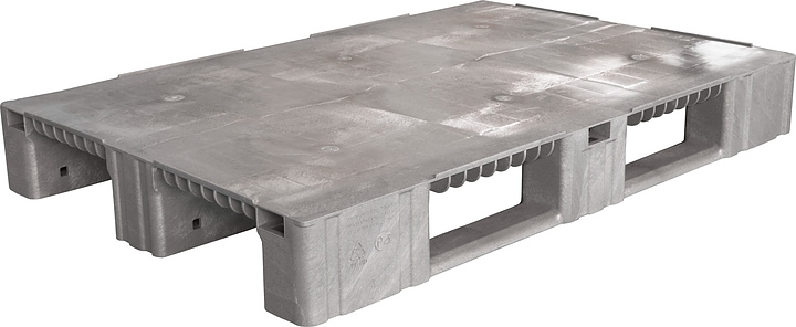 Паллет универсальный ТАРА.РУ TR 1208-1 1200х800х150 мм (сплошной на 3 полозьях) серый