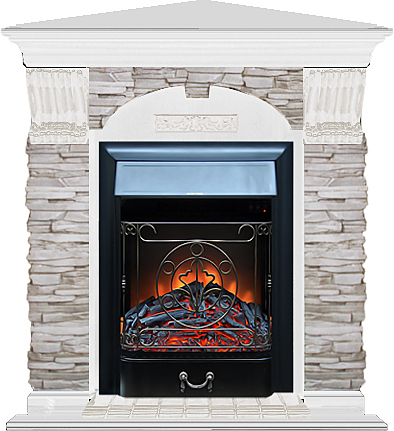 Камин Glenrich Арочный Majestic BL Мисхор белый угловой