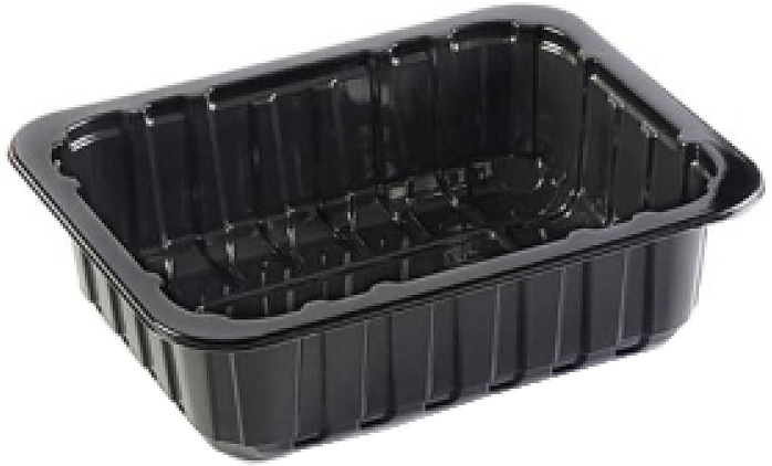 Контейнер под запайку Юпласт ЮУПМ7062 210х148х47мм 850мл ПП черный, ребристый 450 шт.