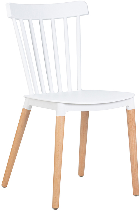 Стул обеденный DOBRIN 687PP-LMZL THEO (белый, светлый бук)