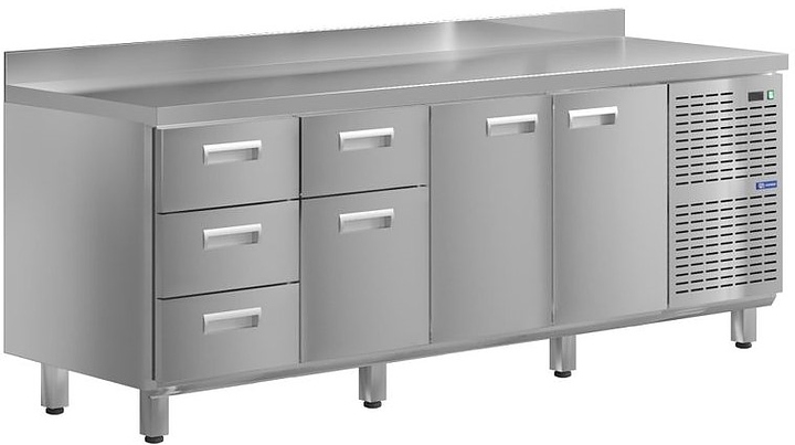 Стол холодильный KAYMAN КСХ-3411/60 (2 двери, 5 ящиков)