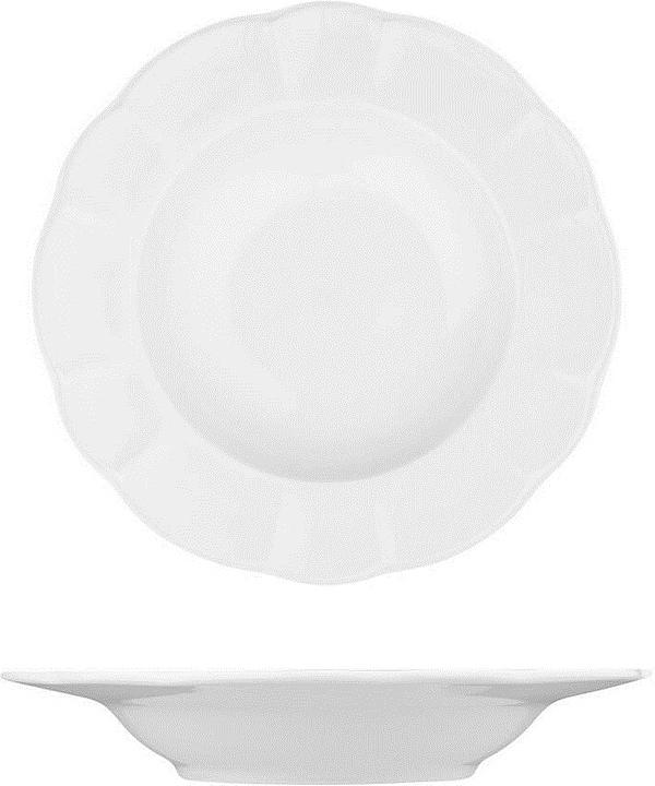 Тарелка глубокая Noble Bella 305004А 290 мл d=23 см h=3,5 см (фарфор) белая