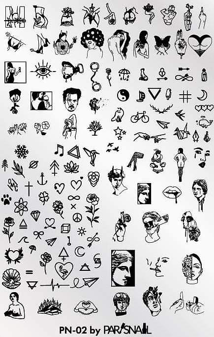 Пластина для стемпинга ParisNail PN-02 (95х145 мм)