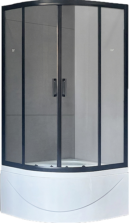 Уголок душевой Royal Bath RB 90BK-T-BL 90х90х200 см, прозрачное, чёрный профиль