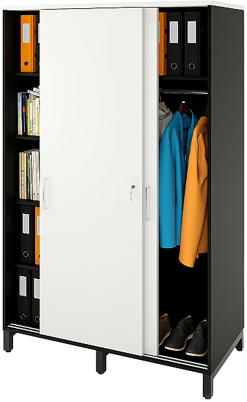 Локер ZAMM 5 полок, штанга МК 600 120х60х190 см фасад белый, корпус черный