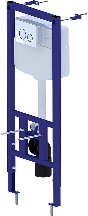 Система инсталляции для подвесного унитаза АНИ Пласт WCP1131 (WC1110+WP1310) с панелью смыва, хром глянцевый