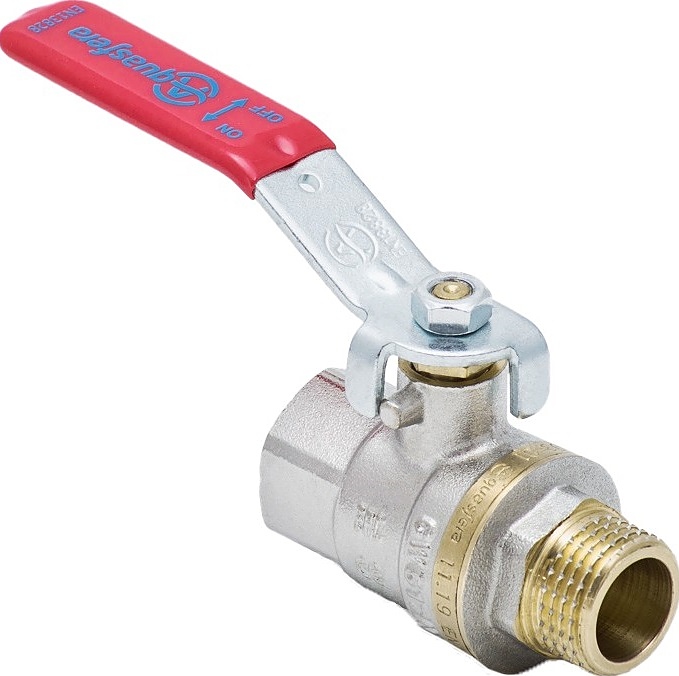 Кран шаровой Aquasfera 007-7385, ДУ 40, PN 1,6 МПа, 1 1/2"ВР - 1 1/2"НР, 1003-05 EURO полнопроходной латунный с рычагом