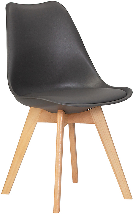 Стул обеденный DOBRIN 635PP-LMZL JERRY SOFT (темно-серый, светлый бук)