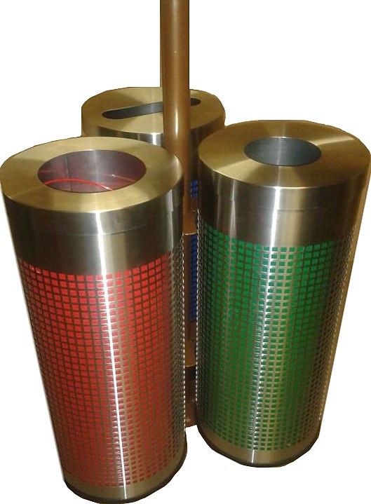 Урна для раздельного сбора мусора PANDA STEEL Молл, перфорированная