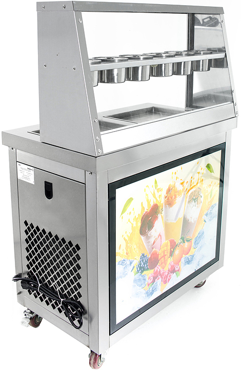Фризер для жареного мороженого Foodatlas KCB-2F (контейнеры, световой короб, 2 компрессора)