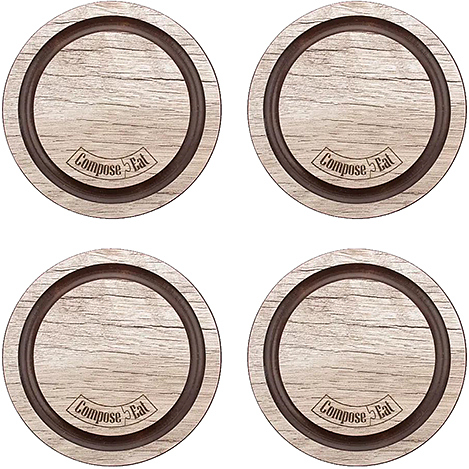 Набор подставок под кружку ComposeEat Fashion NBD4950523LS6 Бирдекель 95 мм, 4 шт., дуб светлый