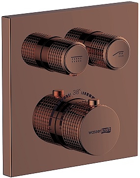 Смеситель для ванны и душа термостатический Wasserkraft Asphe 7700 7748 Thermo золото розовое