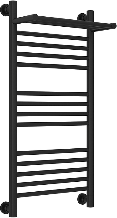 Полотенцесушитель водяной Сунержа Богема с полкой+ 80x40 см матовый черный