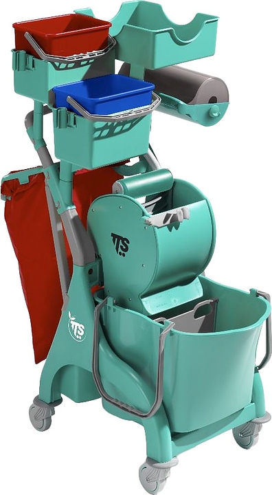 Тележка уборочная TTS Nick Plus 320 многофункциональная с отжимом Dry