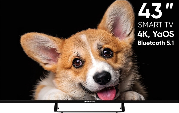 Телевизор Topdevice 43" CS03 4K UHD, Smart TV YaOS (TDTV43CS03U_BK) черный