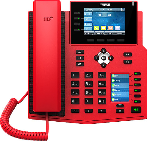 IP-телефон консольный Fanvil X5U красный